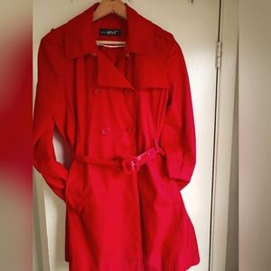 Black Rivet Double Breasted Short Trench Coat